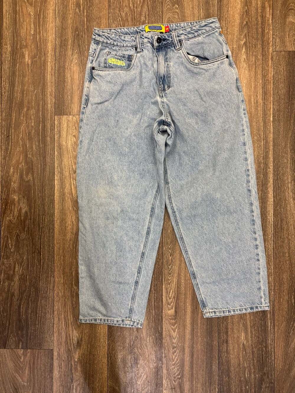 GMPYRE Light Wash Jeans Size 28 Wide Leg Acid Wash Denim